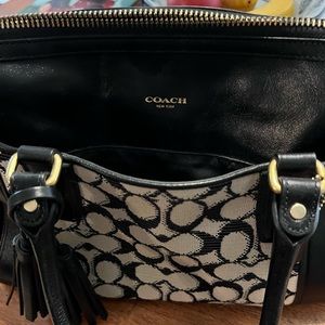 Signature Coach Leather/Fabric satchel